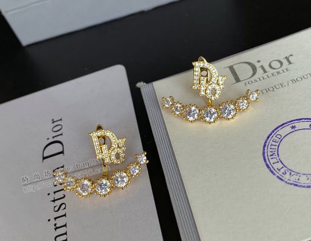 Dior飾品 迪奧經典熱銷款925純銀針迷你字母後戴式耳釘 Dior可兩戴耳環  zgd1452